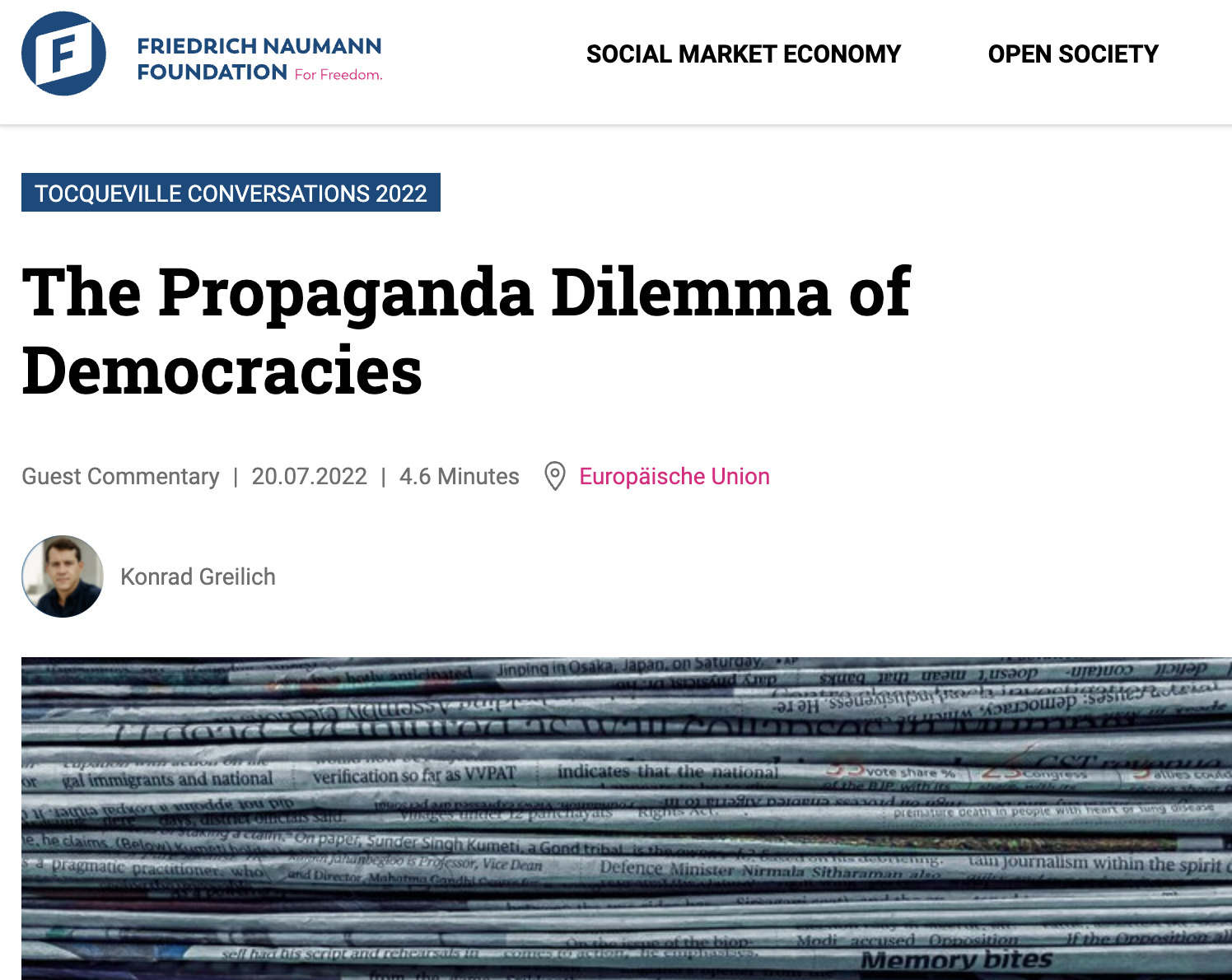 The Propaganda Dilemma of Democracies